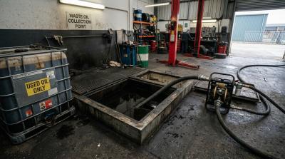 Waste oil pump for garage