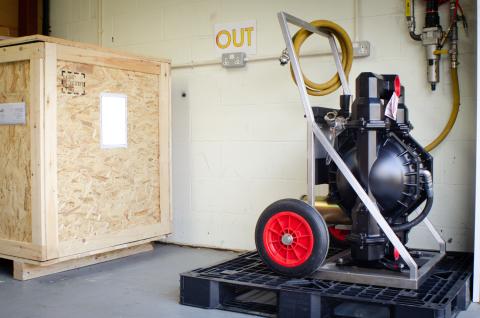 Trolley mounted diaphragm pumps are a lot easier to manouever