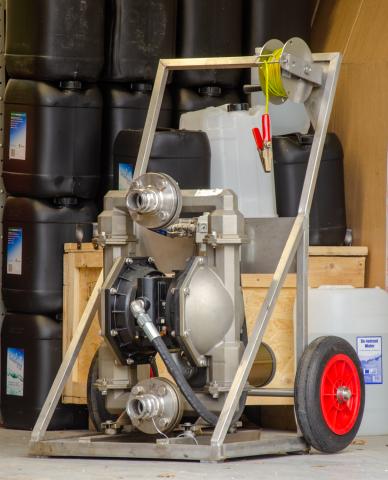 2" Stainless Steel Diaphragm Pump with Flanges - Trolley Mounted